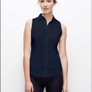 Black Eyelet Sleeveless Button Down